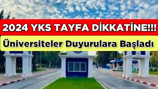 2024 YKS TAYFA DİKKATİNE ‼️ ÜNİVERSİTELER DUYURULARA BAŞLADI [upl. by Yahsat]