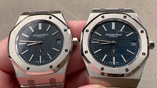 Audemars Piguet Royal Oak Jumbo 15202 vs 16202 Comparison Review [upl. by Yenahs87]