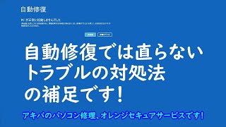 自動修復PCが正常に起動しませんでしたの原因と対処法の補足です！ [upl. by Dnalyram]