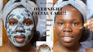 DIY Overnight Facial Care Home Facial Steam  Face Mask  Cream  Serum [upl. by Seilenna]