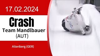 Crash by Team Mandlbauer AUT  2Man Bob  Altenberg GER [upl. by Arimaj]