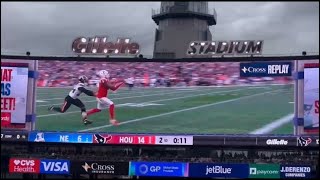 Drake Maye First Career Touchdown Pass From Gillette Stadium Jumbotron [upl. by Notserk]