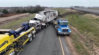 Cars sliding on ice in Texas Ice Storm  Dallas  January 2023 winter storm  Drone [upl. by Ardnac]