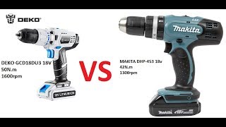 DEKO 18v vs MAKITA DHP 453 [upl. by Asiuqram]