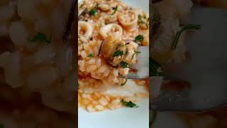 Risotto alla pescatora ❤️ un primo piatto di pesce raffinato gustoso aromatico 🥰  cucina food [upl. by Annonyw]