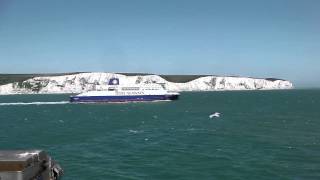 DFDS Ferry Dover Seaways departs Dover under the white cliffs [upl. by Eamon]