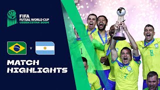 HIGHLIGHTS Brazil v Argentina  FIFA Futsal World Cup Uzbekistan 2024 [upl. by Orlosky]