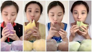 ASMR SOFT amp CHEWY CREAM MOCHI  Satisfying Chinese Eating Sound asmr mukbang [upl. by Neemsaj21]