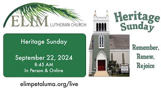 Heritage Sunday Worship September 22 2024 [upl. by Skiest]