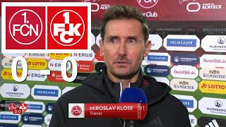 Miroslav Klose Interview Nach Dem Spiel FC Nurnberg 0 vs 0 FC Kaiserslautern 08112024 [upl. by Whitten]