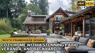 Rustic Framehouse Design Crafting a Cozy Home with a Stunning Patio Veranda and Backyard [upl. by Nadirehs743]