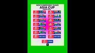 Full Schedule Emerging Asia Cup 2024  cricket [upl. by Llorre]