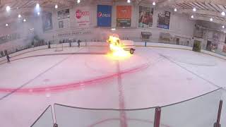 Ice Resurfacer Bursts Into Flames While on Ice Rink [upl. by Siari]