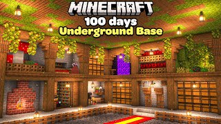 I Spent 100 Days Building a Cozy Underground Base in Minecraft [upl. by Evelinn]