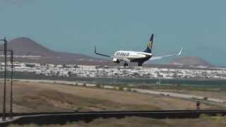 Lanzarote Arrecife Airport plane spotting HD GCRR  ACE [upl. by Bernardina940]