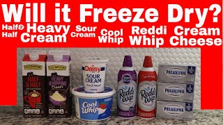 Freeze Dried Dairy  Heavy Cream Half and Half Sour Cream Cream Cheese Cool Whip amp Reddi Whip [upl. by Ciel323]