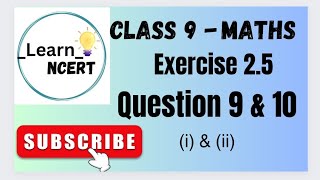 LearnNCERT Class 9 Ncert Maths Chapter 2 Exercise 25 question 9 amp 10 [upl. by Enilorac]