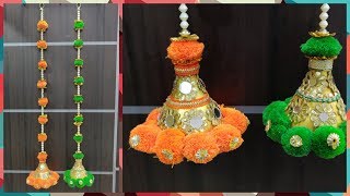 DIY  PomPom Door Hanging  Diwali decoration ideas  Best out of waste [upl. by Suiratnod]