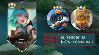 HOW TO DEAL AGAINST AGGRESSIVE DIGGIE AND BRUNO STRAT IN GOLD LANE  BEATRIX BEST BUILD AND EMBLEM [upl. by Zobe]