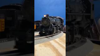 PRR Mikado passing by trains oscaletrains modeltrains steamtrain pennsylvaniarailroad [upl. by Ecnarrat]