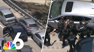 Police chase ends with 2 men in custody on the Palmetto Expressway [upl. by Annocahs]