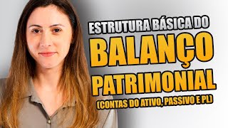 ESTRUTURA BÁSICA DO BALANÇO PATRIMONIAL CONTAS DO ATIVO PASSIVO E PL [upl. by Elegna405]