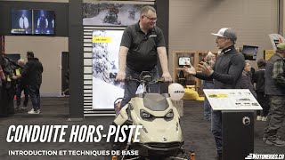 Conduite motoneige SkiDoo horspiste  Introduction et techniques de base [upl. by Nueormahc]