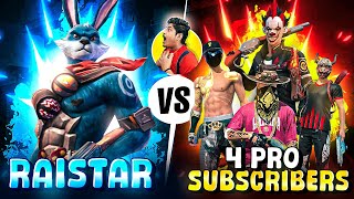 Raistar Vs 4 Pro Playes 🔥 Best Clash Squad Battle WHO WILL WIN MUST WATCH freefire [upl. by Alien]