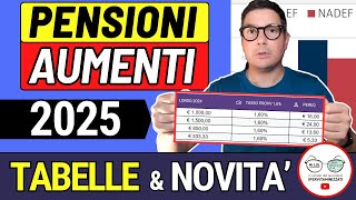 ULTIM’ORA ✅ PENSIONI ➜ AUMENTI 2025 ANTEPRIMA CALCOLI TABELLE REPORT INPS 📈 NUOVI IMPORTI GENNAIO [upl. by Freddi219]