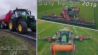 Slurry 2019  John Deere 6230R  John Deere 6175R  Steyr 6300  Slurry injection 2019  4K [upl. by Eldnik]