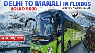 FLiXBUS in INDIA 🇮🇳  DELHI to MANALI in LUXURY VOLVO 9600  FLiXBUS INDIA REVIEW [upl. by Seagrave914]