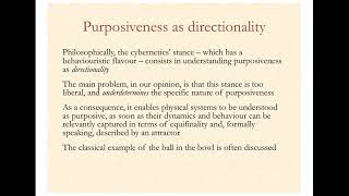 Purposiveness directionality and circularity  Dr Matteo Mossio [upl. by Hibbert716]