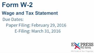 Efile Form W2 for Wages and Tax Statements [upl. by Annawek]