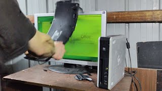 Angry Office Man Smashes Slow 2000s HP Computer [upl. by Olsson99]