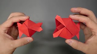 Origami 3D Fish  Talking Fish  How to fold [upl. by Notnek878]