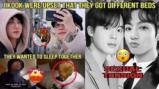 JIKOOK were upset that they got different beds They wanted to sleep together Sexual tension [upl. by Bohaty]