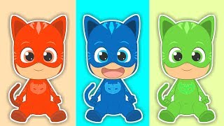 Five Little Babies with Colorful Catboy  Songs for children with PJ Masks  Learn Singing [upl. by Jeni38]