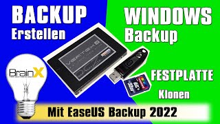 Datensicherung System Backup Systemabbild erstellen mit EaseUS Todo Backup free [upl. by Atelokin]