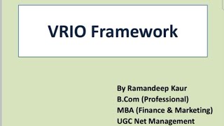 VRIO FRAMEWORK  STRATEGIC MANAGEMENT  MBA  BBA MCom [upl. by Onitselec]