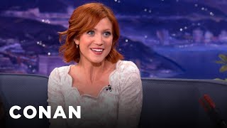 Brittany Snow Trained Her Dog With A Cartoon Voice  CONAN on TBS [upl. by Yeniffit]