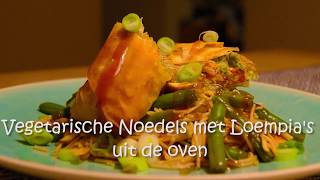 Vegetarische noedels met loempias uit de oven [upl. by Tobe]