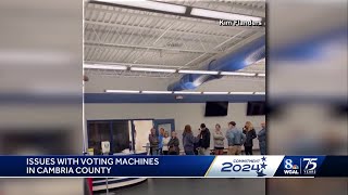 Voting hours extended in Cambria County Pennsylvania after scanner malfunctions [upl. by Raeann277]