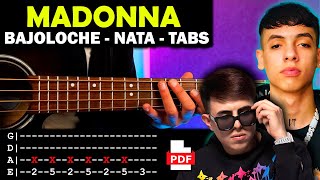 Madonna😍Natanael Cano Oscar Maydon  Tutorial Bajoloche  Adornos 🎸TABS [upl. by Onirefez]