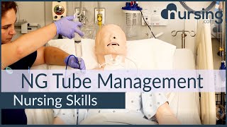 NG Tube Management Nursing Skills [upl. by Fanchet]