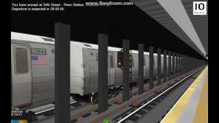 OpenBVE New York City Subway R46 A Train at 34th Street Penn Station [upl. by Tobye]