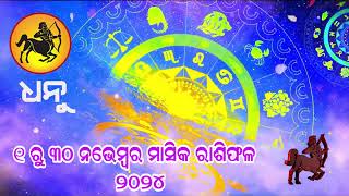 ଧନୁ Dhanu rashi November 2024 Masika RasifalaMonthly horoscope  2024 horoscopeRashifal odia [upl. by Kora]