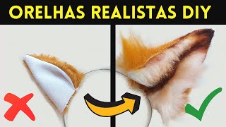 Como Fazer Orelhas de Raposa Realista FÁCIL Sem Costura DIY [upl. by Irt]