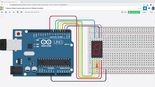 7Segment Display SingleDigit Increment  Tinkercad Circuits [upl. by Hackney143]