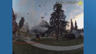 Garbage truck explodes in Chicago suburb [upl. by Otaner]