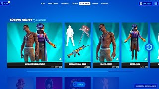 TRAVIS SCOTT SKIN RETURN RELEASE DATE IN FORTNITE ITEM SHOP 2024 [upl. by Cobb120]